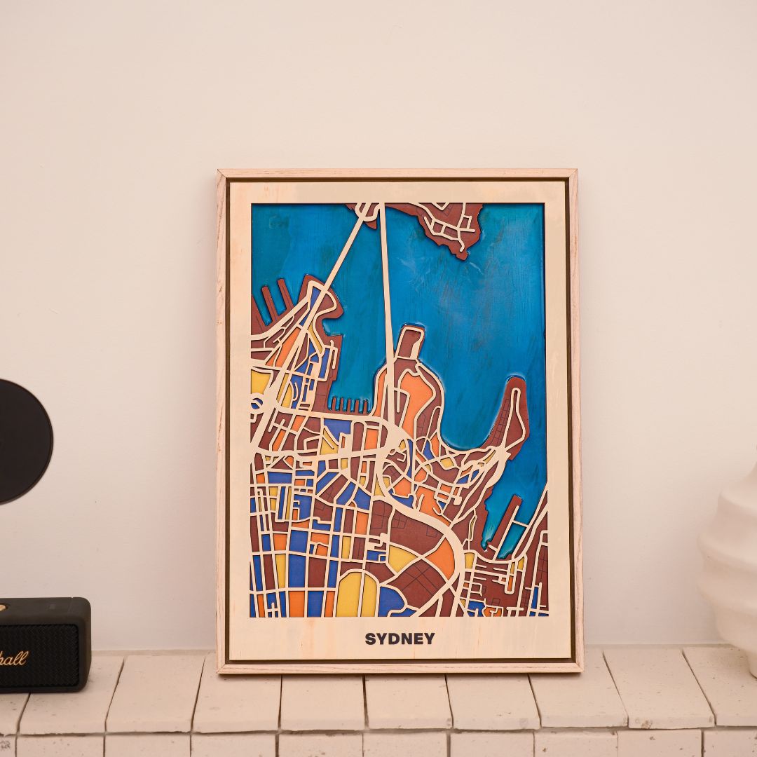 Wooden Wall Art - Australia City Maps