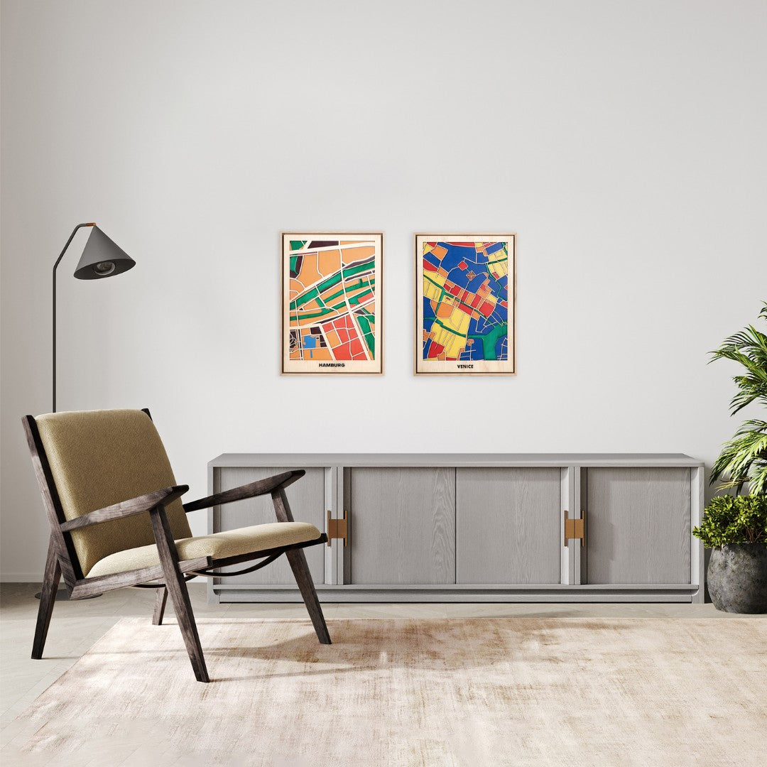 Wooden Wall Art - Venice City Map